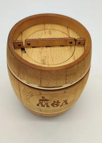 Фото Бочонок для меда Бондарь темный 0,5кг 