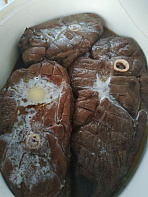 Стейк из окорока северного оленя на кости 400-800 гр