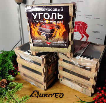 Фото 100% кокосовый уголь для гриля и мангала