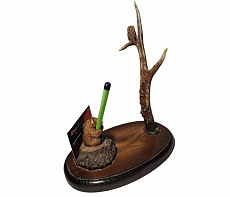 Визитница с рогом косули и совой