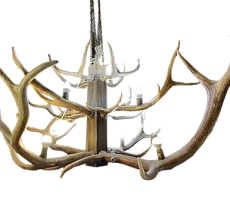 Люстра с рогами оленя 3 яруса